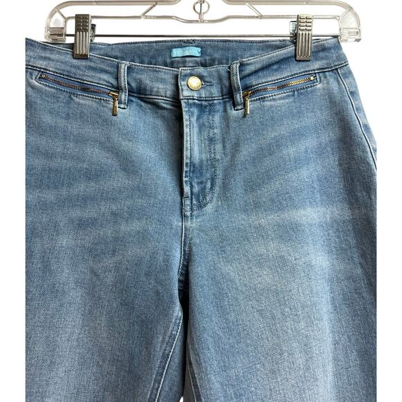 J. McLaughlin Stretch Denim Jeans Light Wash Zip Pockets - Picture 3 of 10